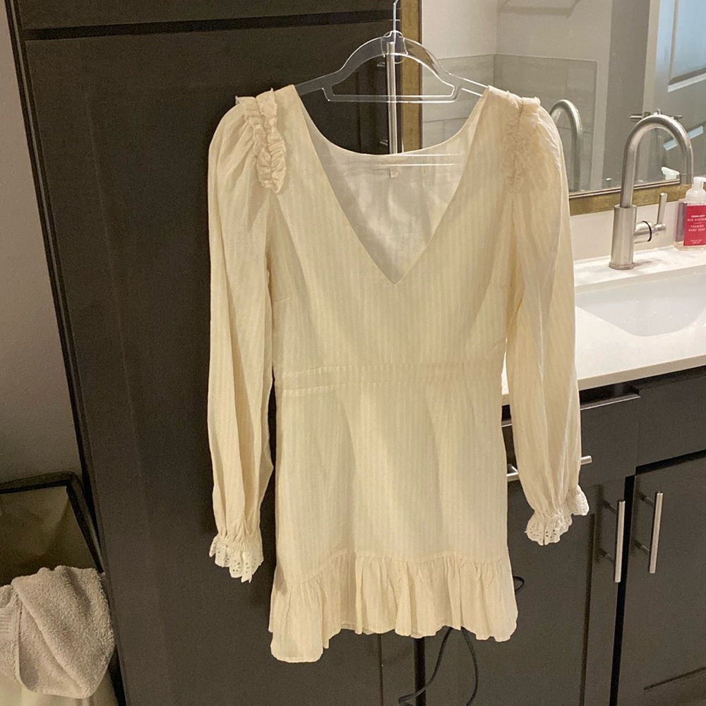 Like new cream and white stripe loveshackfancy dress